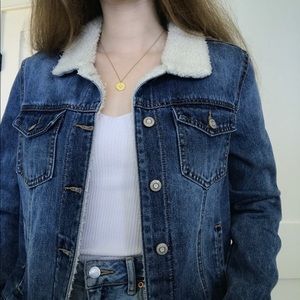 NWOT JEAN SHERPA JACKET